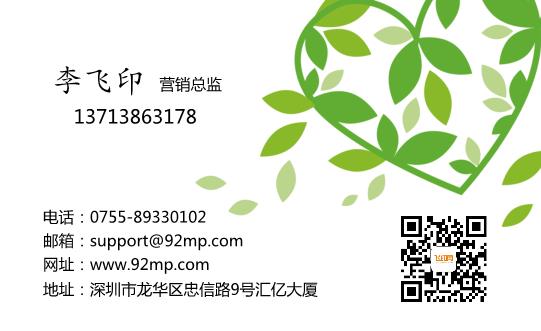 綠葉點(diǎn)綴名片設(shè)計模板下載