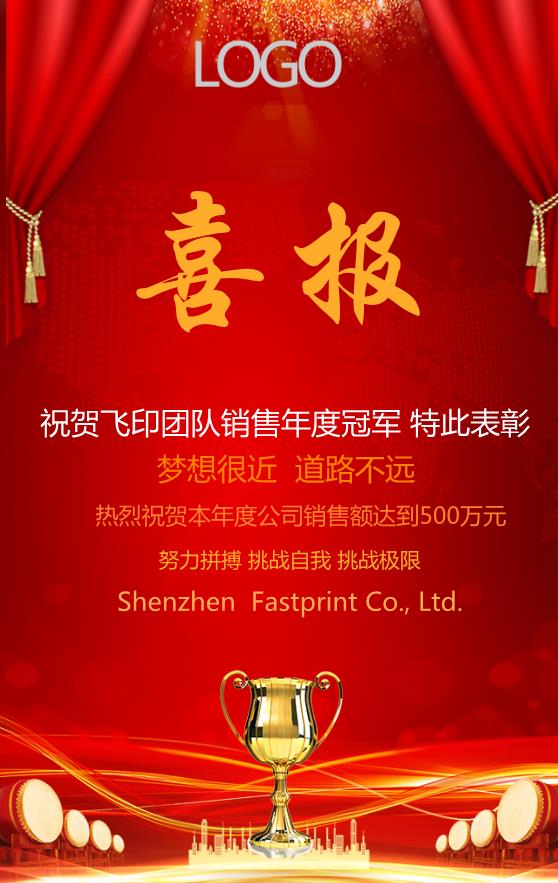 團隊銷售業績排行喜報模板下載